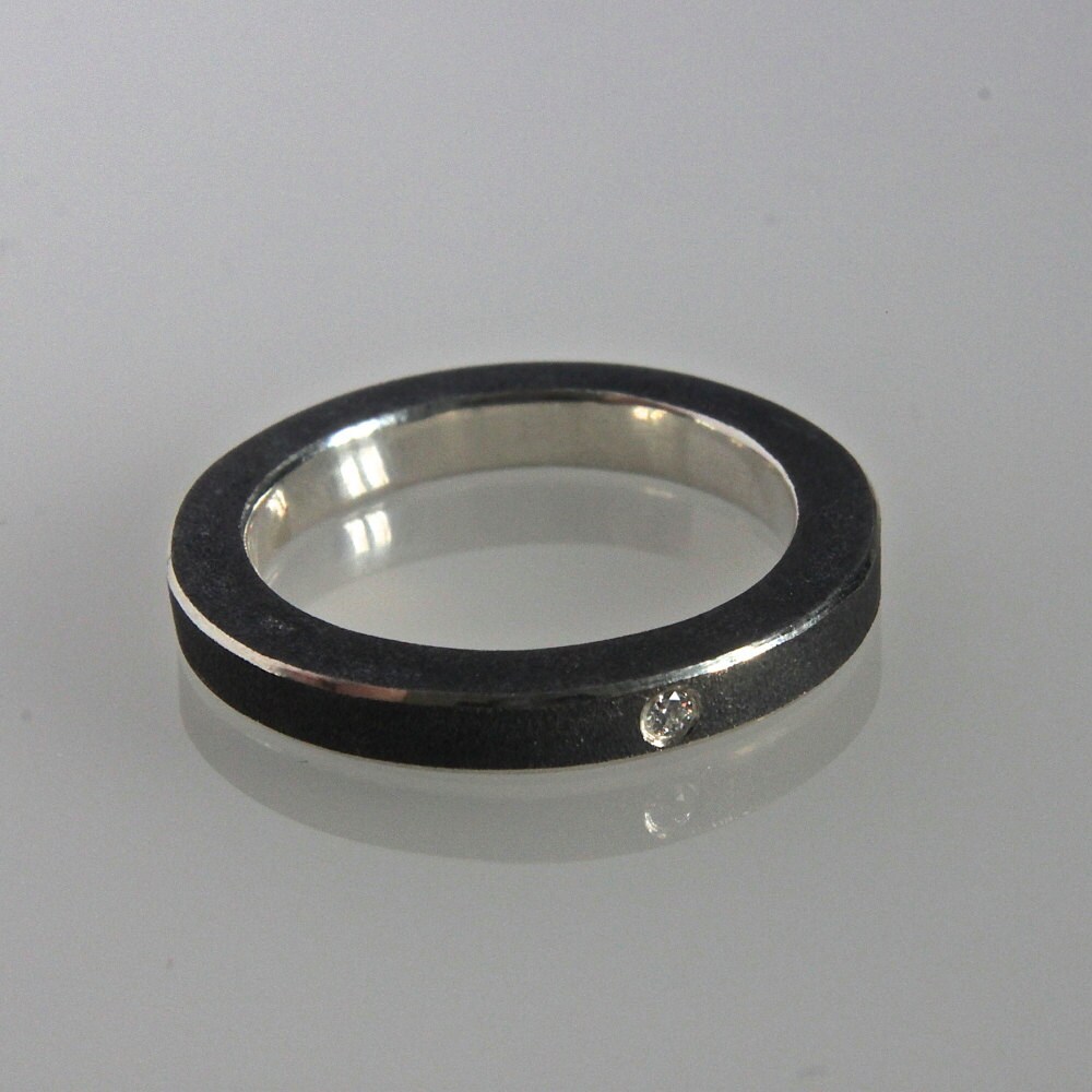 Oxidized Silver Ball Stacker Ring main image 1