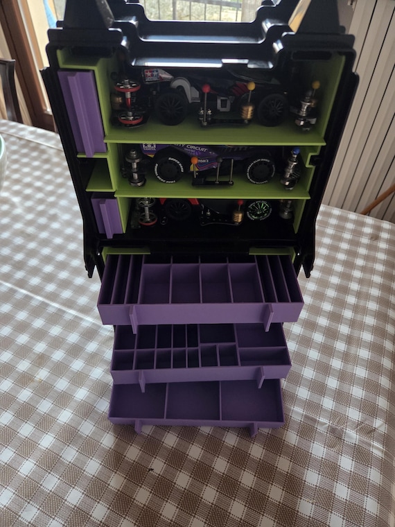 自動車 Mini 4WD Portable Pit - Purple - Unused Tamiya Mini 4WD Portable Pit Box Shelves | Internal Organizer for