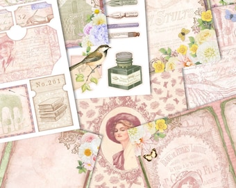Shabby Summer Writings Crafting Printables Kit 002399