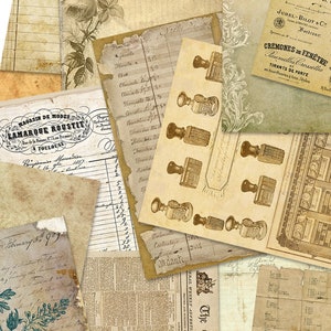 Mega Antique Papers Crafting Bundle, Ephemera Paper Digital