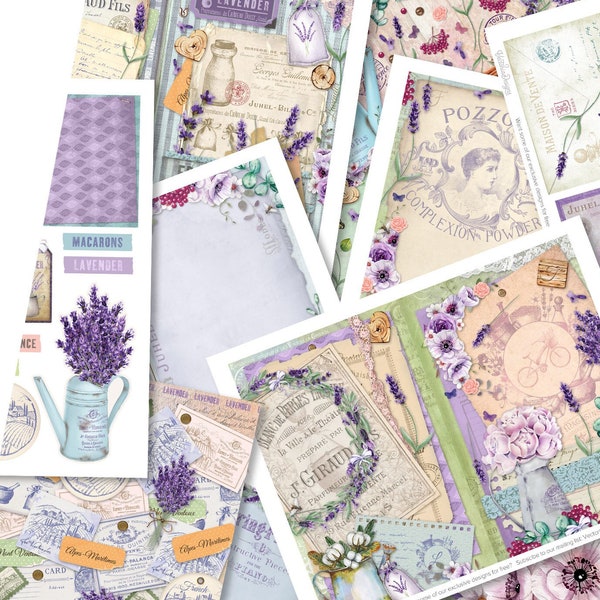 The French Provence Crafting Printables Kit, Printable Journal Kit, Journal Ephemera, Scrapbook Journal, Decorative Journal Kit  002224