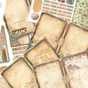 Vintage Books & Reading Junk Journal Kit, Books Journal, Printable Junk Journal Kit, Craft kits, Printable Journal Pages, Reading 002382 image 9