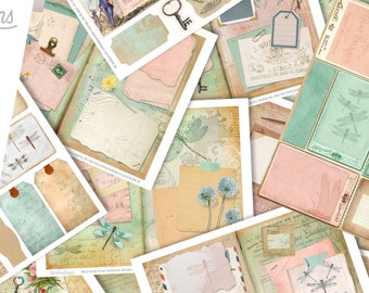 Dragonfly Junk Journal Crafting Kit Scrapbooking Notebook - Instant Download   002085