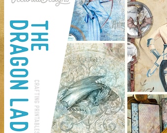 Dragon Lady Junk Journal Kit (DELUXE), Printable Craft Kit - 002701