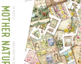 Mother Nature MEGA Crafting Bundle, Nature Printables, Printable Paper, Embellishments, Botanical Junk Journal, Craft Kits, Digital - 002521