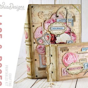 Lace & Roses Crafting Printables Kit, Ephemera Holder, Junk Journal Printables, Junk Journal Pages, Junk Journal Ephemera 002165