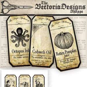 Halloween Labels, Halloween Decorations, Halloween Printables, Apothecary Labels, Halloween Art Images, Halloween Pumpkin, Creepy 000420