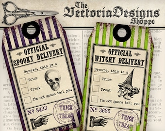 Halloween Delivery Tags, Halloween Printable, Digital Halloween Download, Halloween Party Crafting, Halloween Decor, Journaling 0000000830
