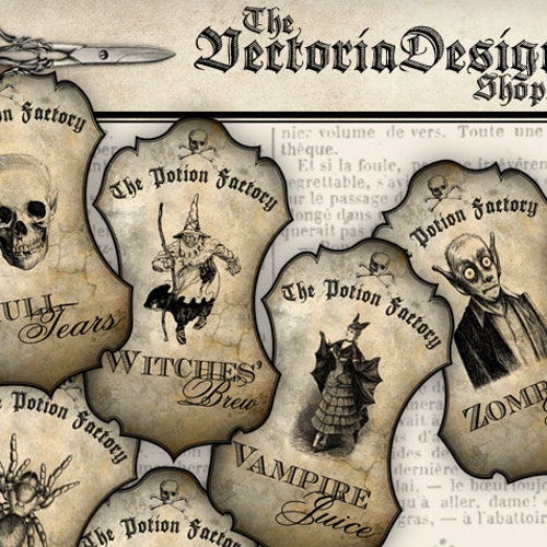 Halloween Labels Halloween Apothecary Labels Drink Labels - Etsy