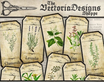 Herbal Apothecary Labels, Apothecary Bottle Labels, Spice Jar Labels, Herbal Labels, Digital Images, Apothecary Graphics, Potion 000519