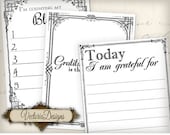 Gratitude Journal Printable, Journal Cards, Digital Journal Cards, Junk Journal, Scrapbook Journal, Journaling Spots, Gratitude Cards 000524