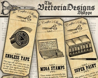The Crafters Shoppe apothecary Labels printable paper crafting scrapbooking card instant download digital collage sheet - VDAPVI1200
