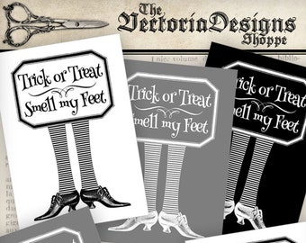Smell My Feet Labels, Halloween Labels, Trick Or Treat Labels, Halloween Printable, Halloween Decor, Halloween Images, Halloween DIY 000936