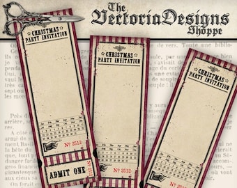 Christmas Invitation Tickets, Christmas Printables, Christmas Gift Invitations, Christmas Digital Download,Christmas Blank Invitation 001239