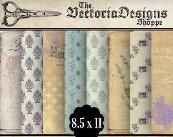 French Provincial Papers, Printable Paper, Digital Paper Pack, Scrapbook Paper, Decorative Paper, Vintage Paper Pack, Craft Paper 001325