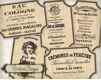 Vintage Advertisement Labels printable images instant download digital collage sheet VD0444
