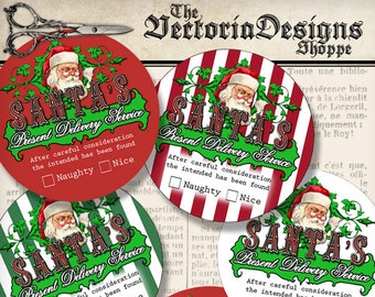 Christmas Gift Delivery Labels printable paper crafting scrapbooking gift tag instant download digital collage sheet - VDCICM1257