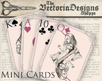 Alice in Wonderland MINI playing cards - full deck - 000090