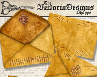 Antique Envelopes, Printable Envelopes, Mail Art Envelopes, Digital Letters, Scrapbook Envelopes, Embellishments, Vintage Letters 001299