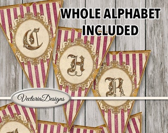 Christmas Banner Printable, Christmas Decoration, Santa Banner, Xmas Banner, Alphabet Banner, Christmas Gift, Christmas Supplies 001465