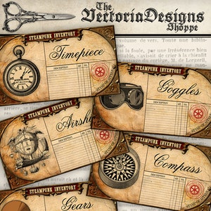 Steampunk Inventory Labels Printable Steampunk Labels Steampunk Decor Steampunk Props Cosplay Steampunk - 000988