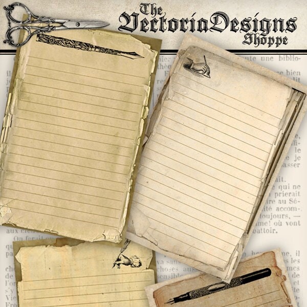 Vintage Writing Paper, Letter Paper, Printable Writing Paper, Digital Writing Paper, Printable Stationery, Letter Sheets, Paper Craft 001078