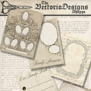 Journal Cards, Printable Cards, Junk Journal Cards, Scrapbook Cards, Instant Download, Family Tree Cards, Digital Paper, Family Gift 001281