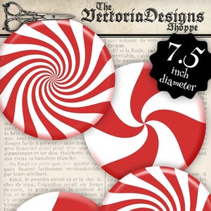 Large peppermint ornaments for Christmas. Peppermint decoration printable template 000990