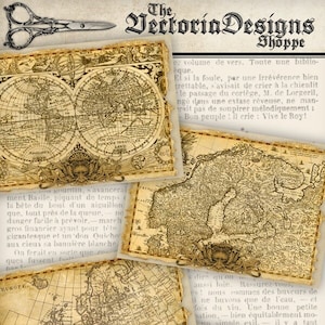 Vintage ephemera maps for adventures journaling and paper crafting. Do it yourself digital embellishments 001044