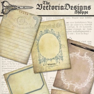 Journal Cards Printable, Crafting Art, Scrapbook Cards, Junk Journal, Writing Paper, Digital Journal Cards, Journal Clip Art, Instant 001380