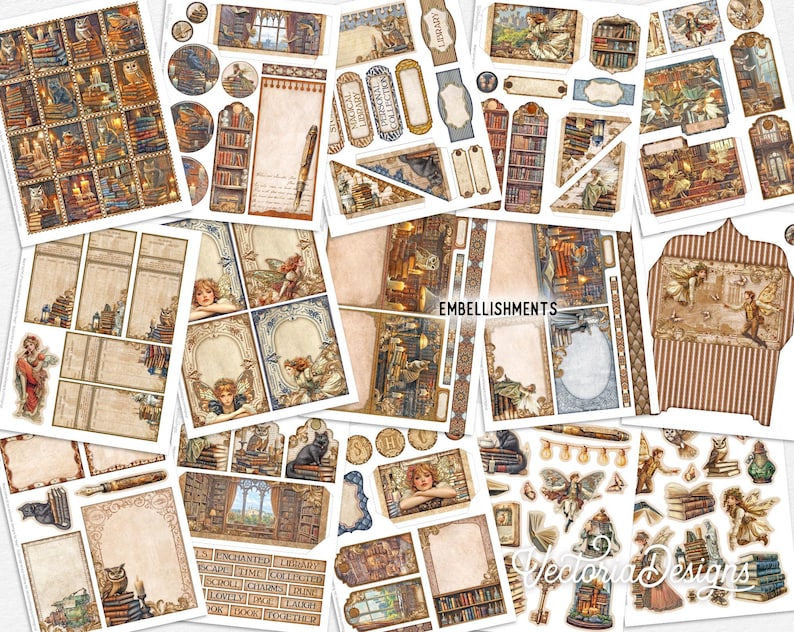 Enchanted Library Junk Journal Kit (DELUXE) - Printable Kit - 003941 - Etsy