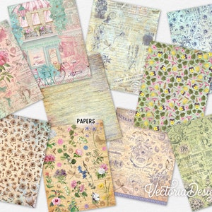 World of Flowers Junk Journal Kit MINI Crafting Printables Kit Flowers Embellishments Flowers Paper Craft Kits Junk Journal Flowers 003063 image 4