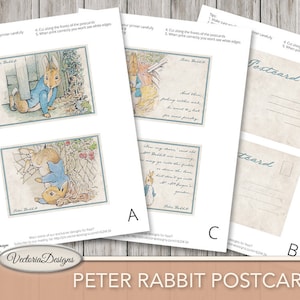 Peter Rabbit Postcards, Printable Postcards, Beatrix Potter Digital ...