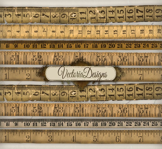 Vintage Tape Measure, Old Tape Measure, Digital Collage Sheets, Digital Tape,  Paper Tape Measure, Massband, Paper Ephemera, Art 000271 (Instant Download)  