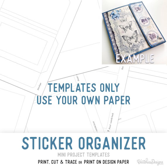Sticker Organizer Templates Mini Folio Craft Kit Ephemera Organizer Junk Journal Element Printable Craft kit Handmade Gift DIY Gift 003409