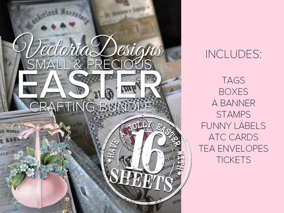 Easter Printables, Easter Crafting Bundle, Easter Tags, Easter Box, Printable Easter Kit, Easter Banner, Easter Digital Art 001744