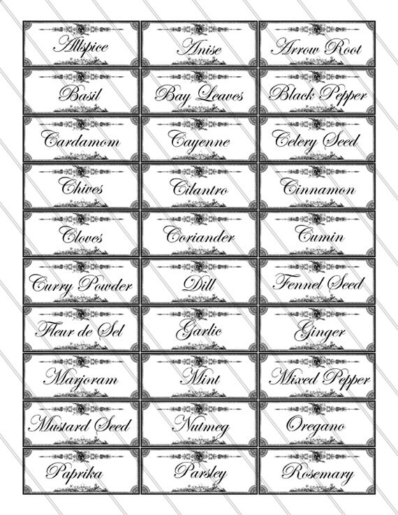 herb and spice labels printable organizing kitchen organization hobby