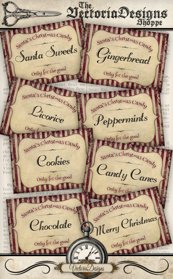 Shabby Christmas Candy Labels