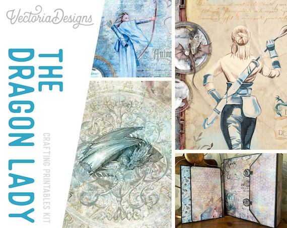 Dragon Lady Junk Journal Kit (Standard) - Printable Pages, Papers and Embellishments for Crafting - 002419