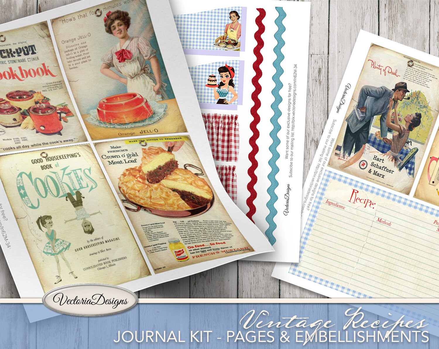 Download Junk Journal, Vintage Recipe Journal Kit, Printable ...