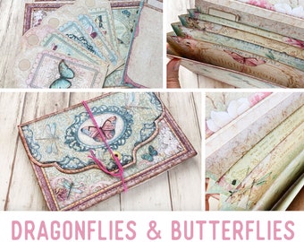 Dragonflies and Butterflies Mini Accordion Folder Mini Project Printable Craft Kit Printable Junk Journal Add on kit Printable Gift 003007