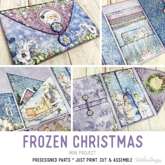 Frozen Christmas Mini Project Folio Craft Kit Crafts Folio Kit Purple Christmas Junk Journal Add On Printable Craft Printable Gift 003165
