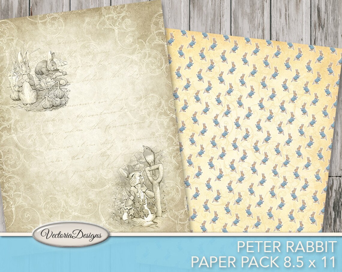 Peter Rabbit Paper Pack Junk Journal Pages Printable 8.5 X 11 | Etsy
