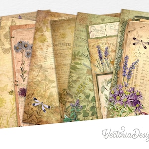 Floral Ephemera Paper Pack, Printable Paper Pack, Cottagecore Sheets, Summer Paper Pack, Flower Paper Pack, Floral Decoration Paper 002226