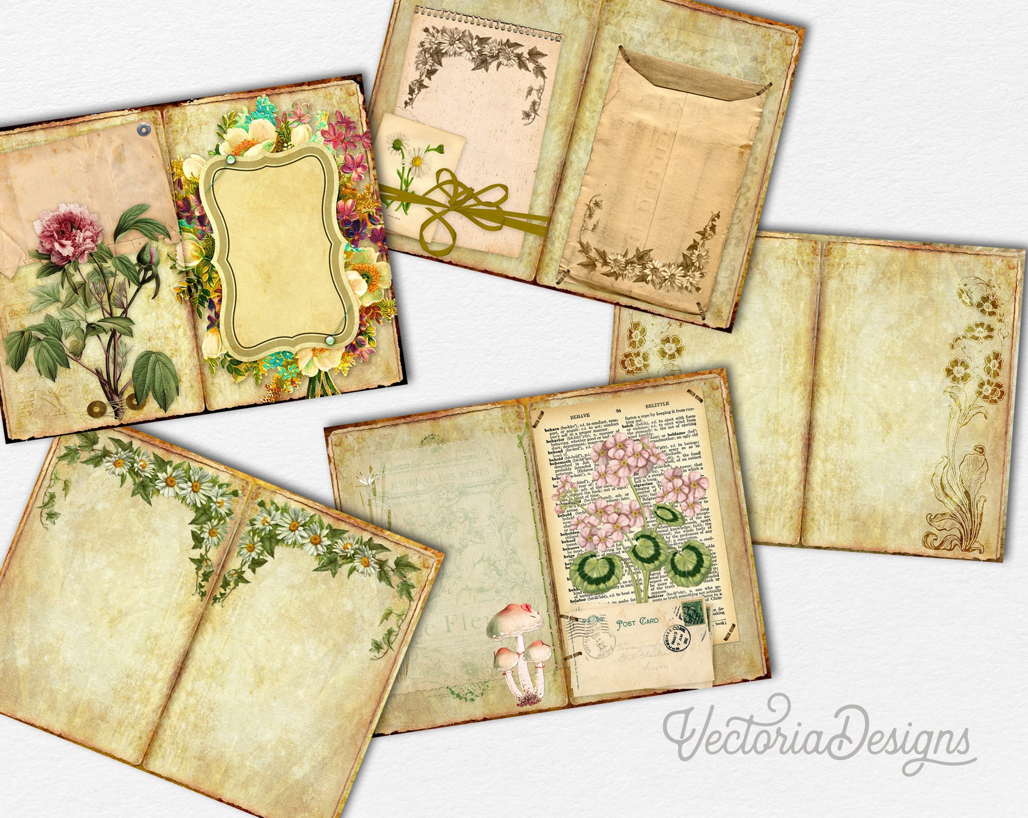 JoUrNaL 46.... A4 DiGiTaL CoLLaGe JoUrNaL PaGe Instant Digital Download.