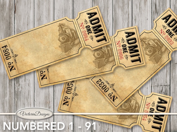 vintage train tickets printable train tickets wedding train etsy