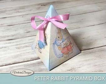 Peter Rabbit pyramid box printable Beatrix Potter diy paper crafting favor digital download instant download digital sheet - 001720