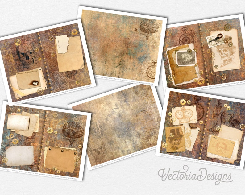 Steampunk Halloween Junk Journal Project Pack With Video Tutorial, Halloween Project Pack, Halloween Decoration Steampunk, Halloween 002080 image 3