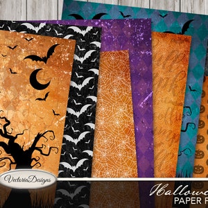 Halloween Paper Pack, Scrapbook Paper, Witch Halloween Pack, Halloween Journal, Digital Paper Download, Witch Journal Paper Pack, 001773 image 1