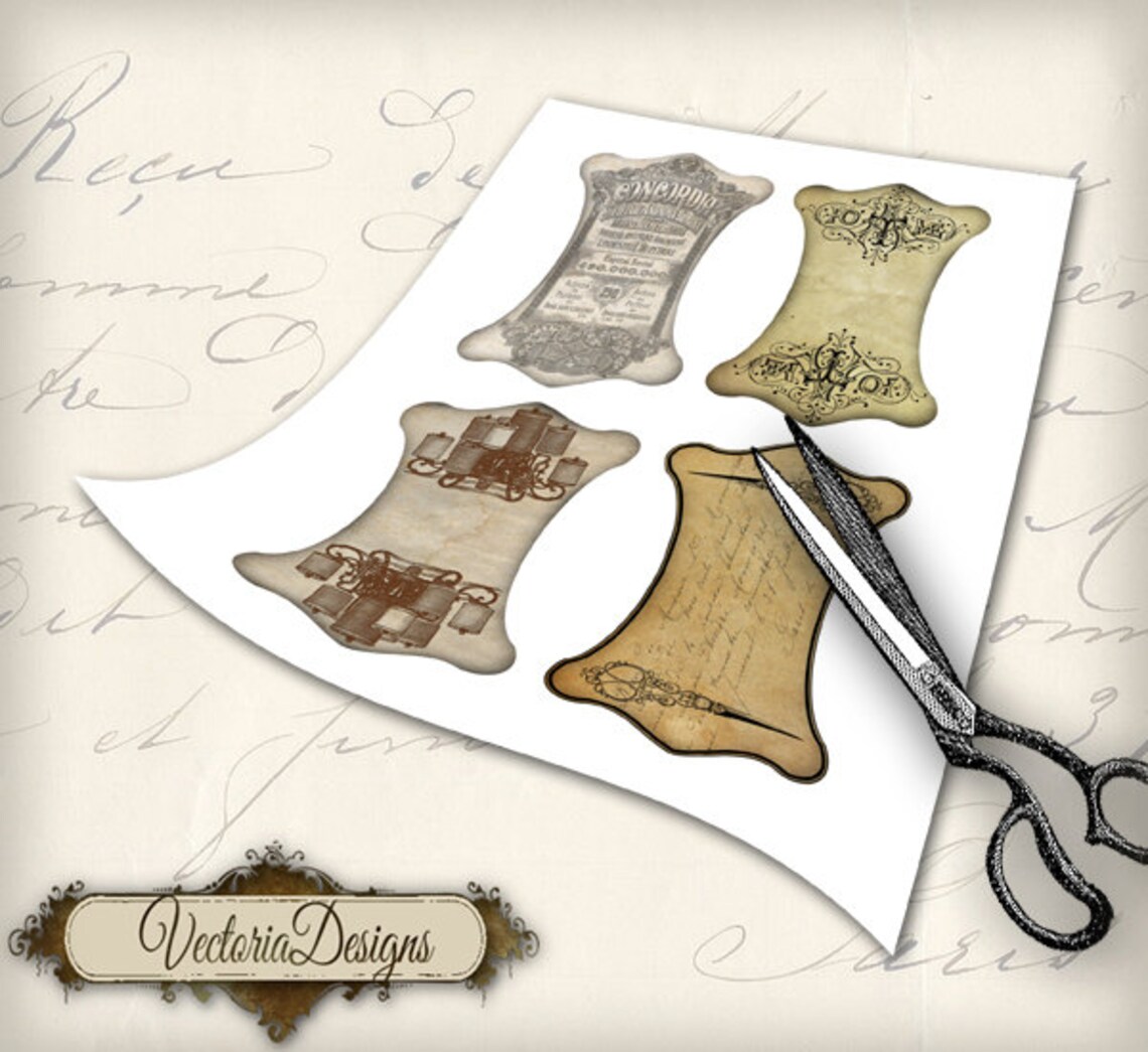 Ribbon and Lace Holders Printable Images Instant Download Etsy